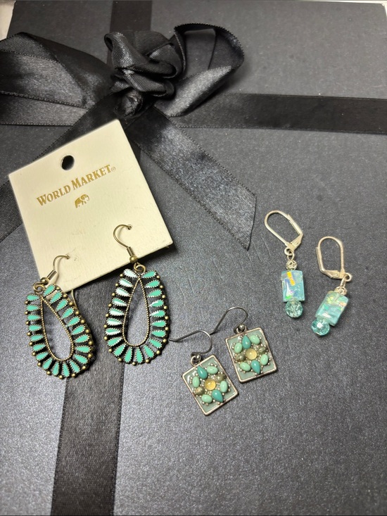 Jewelry - 3 pairs of Blueish Turquoise Earrings